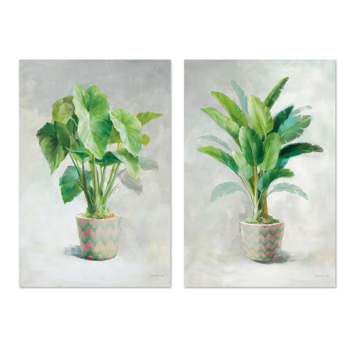 wall-art-print-canvas-poster-framed-Greenhouse Palm, Set of 2-by-Danhui Nai-Gioia Wall Art