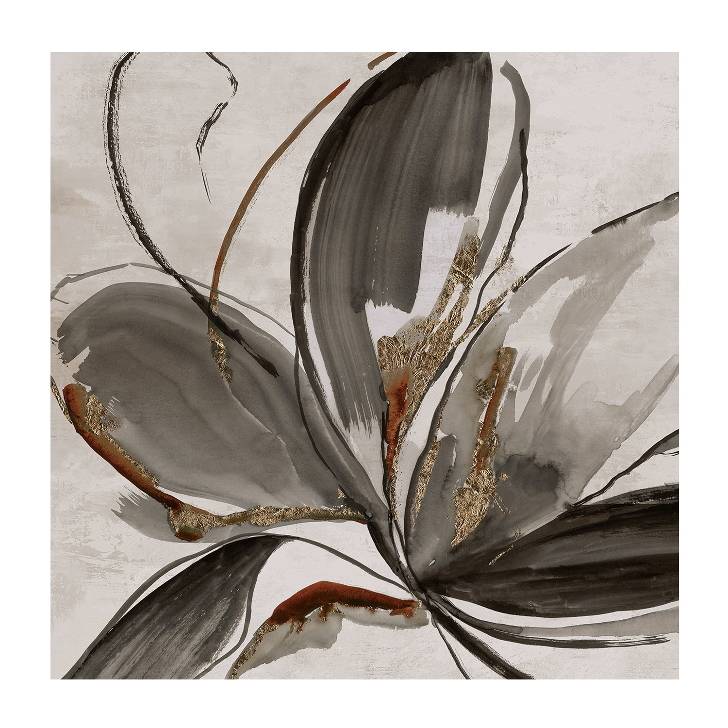 wall-art-print-canvas-poster-framed-Grey Glory Brown Tone & Charcoal In Bloom, Set Of 2 , By Asia Jensen-8