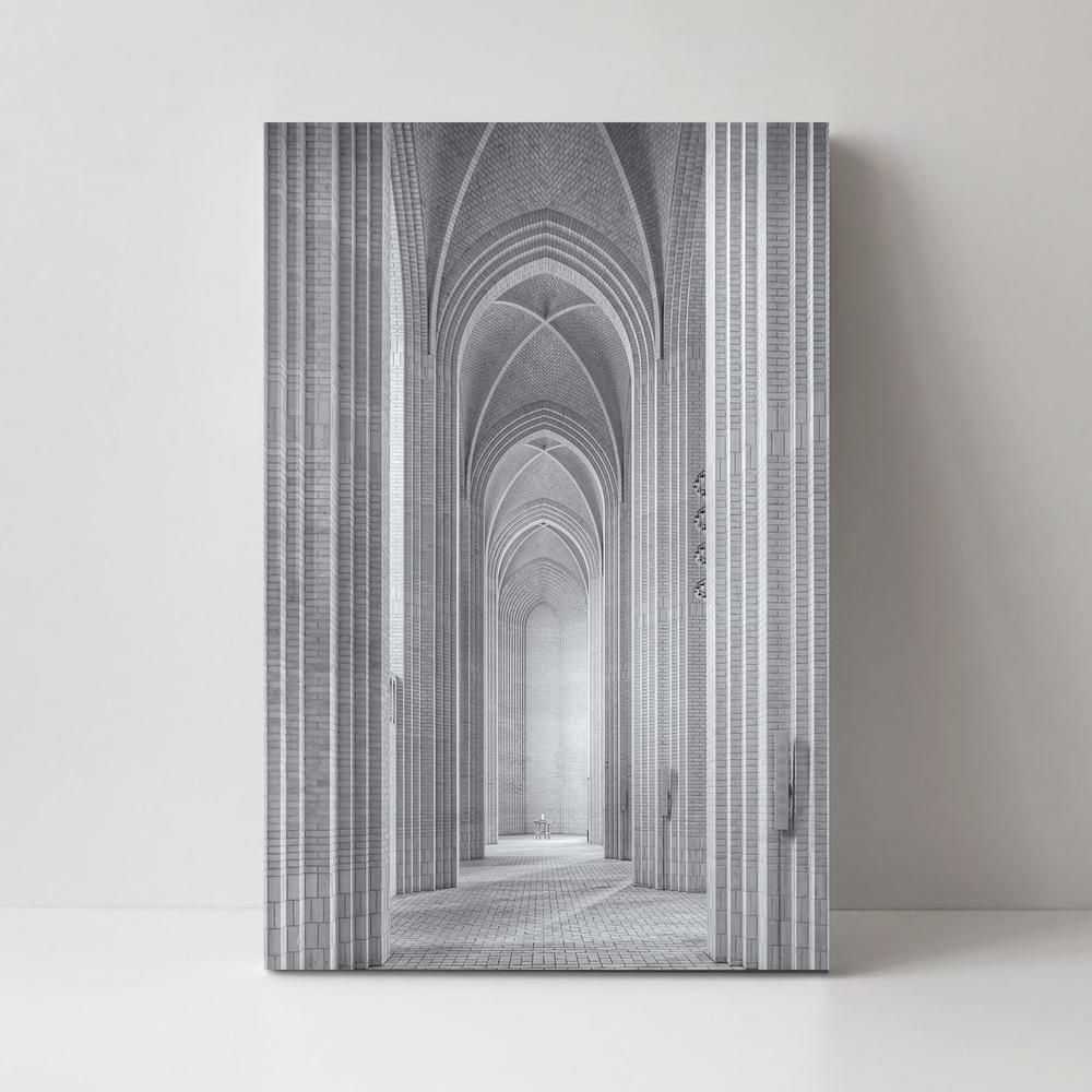 Grundtvigs Kirke, by Martin Fleckenstein-Framed-Canvas-Print-Poster-Gioia Wall Art