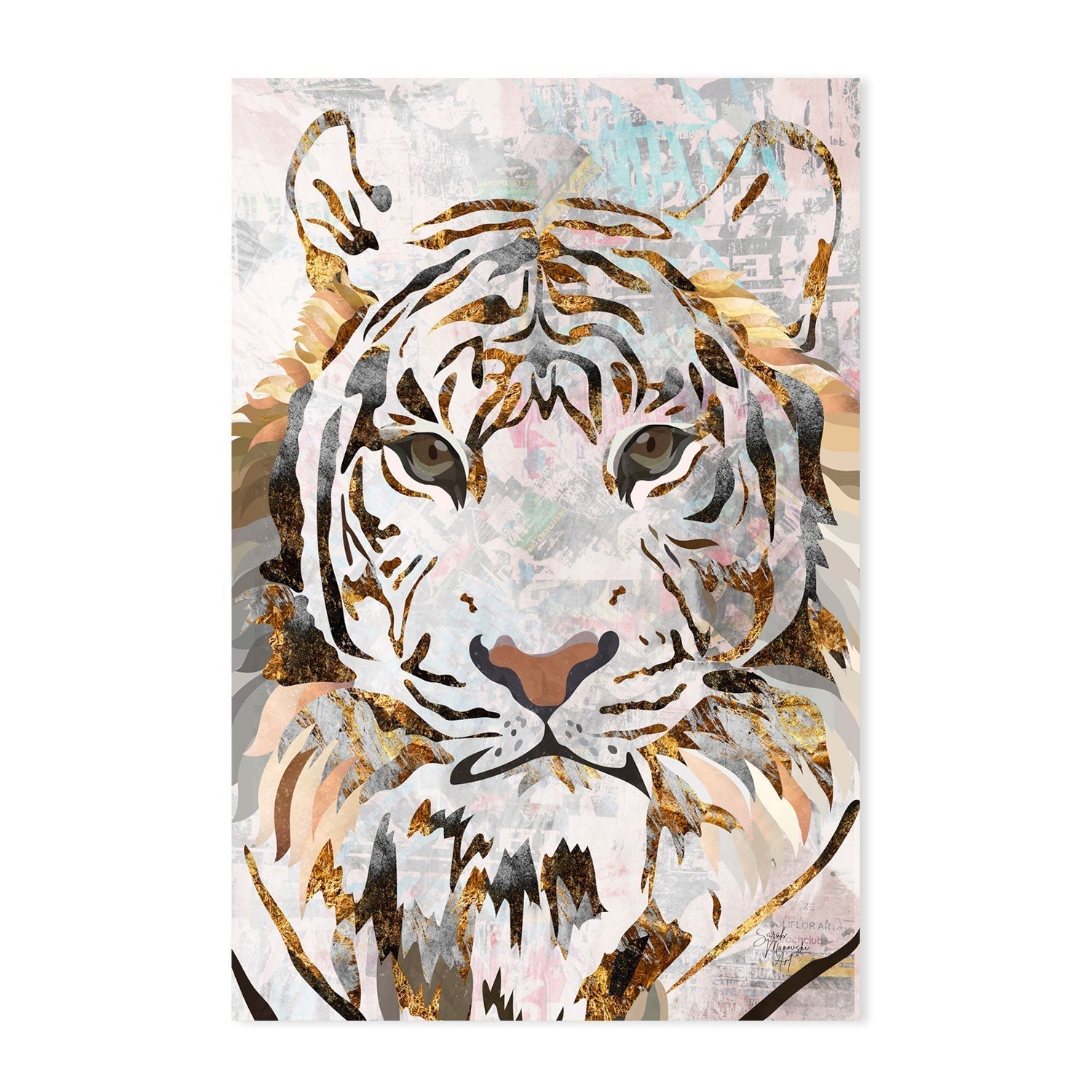 wall-art-print-canvas-poster-framed-Grunge Tiger , By Sarah Manovski-GIOIA-WALL-ART