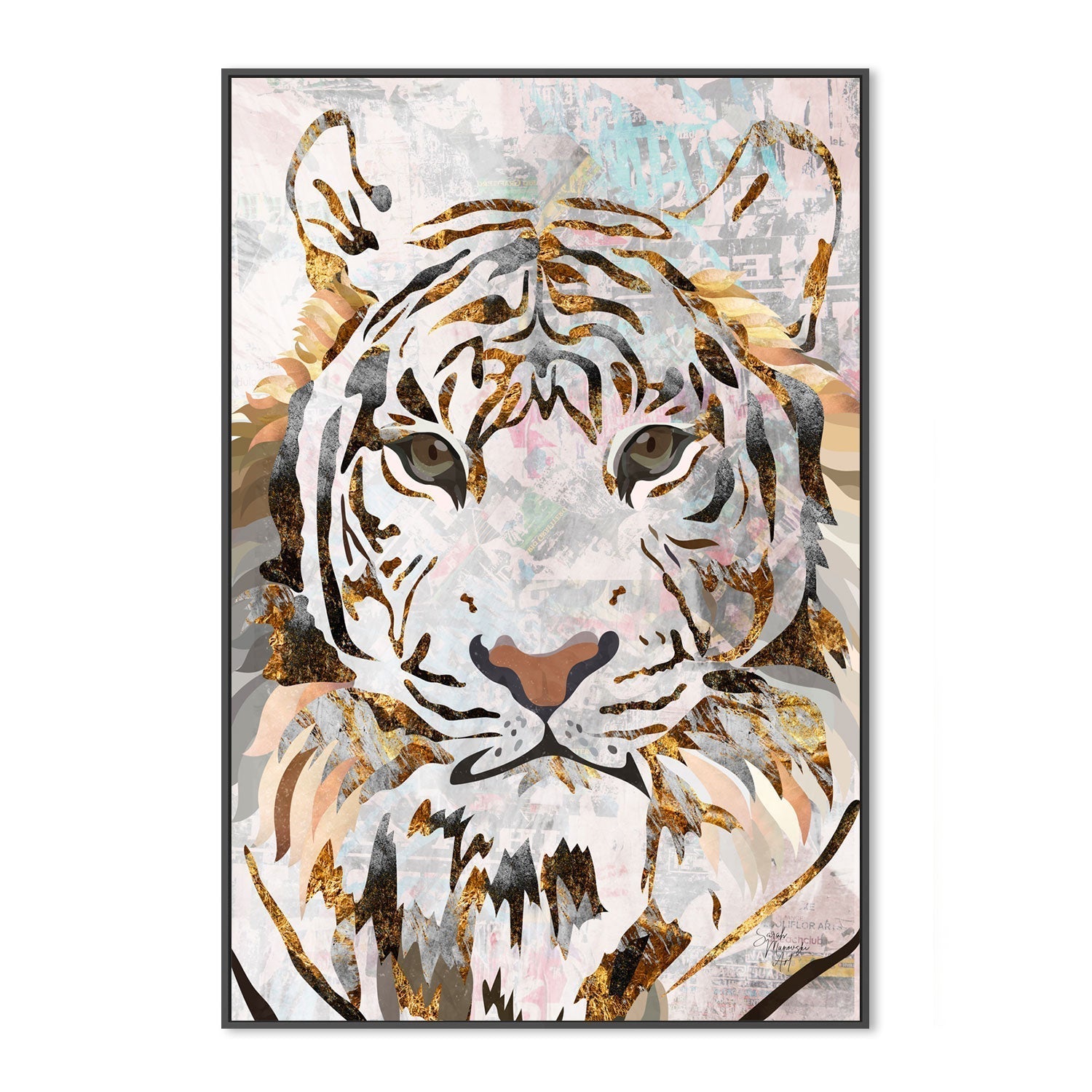 wall-art-print-canvas-poster-framed-Grunge Tiger , By Sarah Manovski-GIOIA-WALL-ART