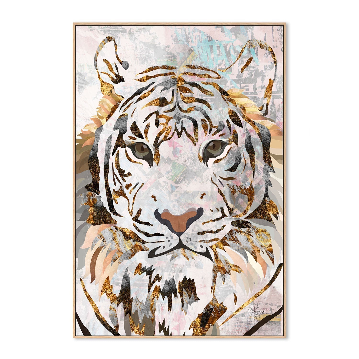 wall-art-print-canvas-poster-framed-Grunge Tiger , By Sarah Manovski-GIOIA-WALL-ART