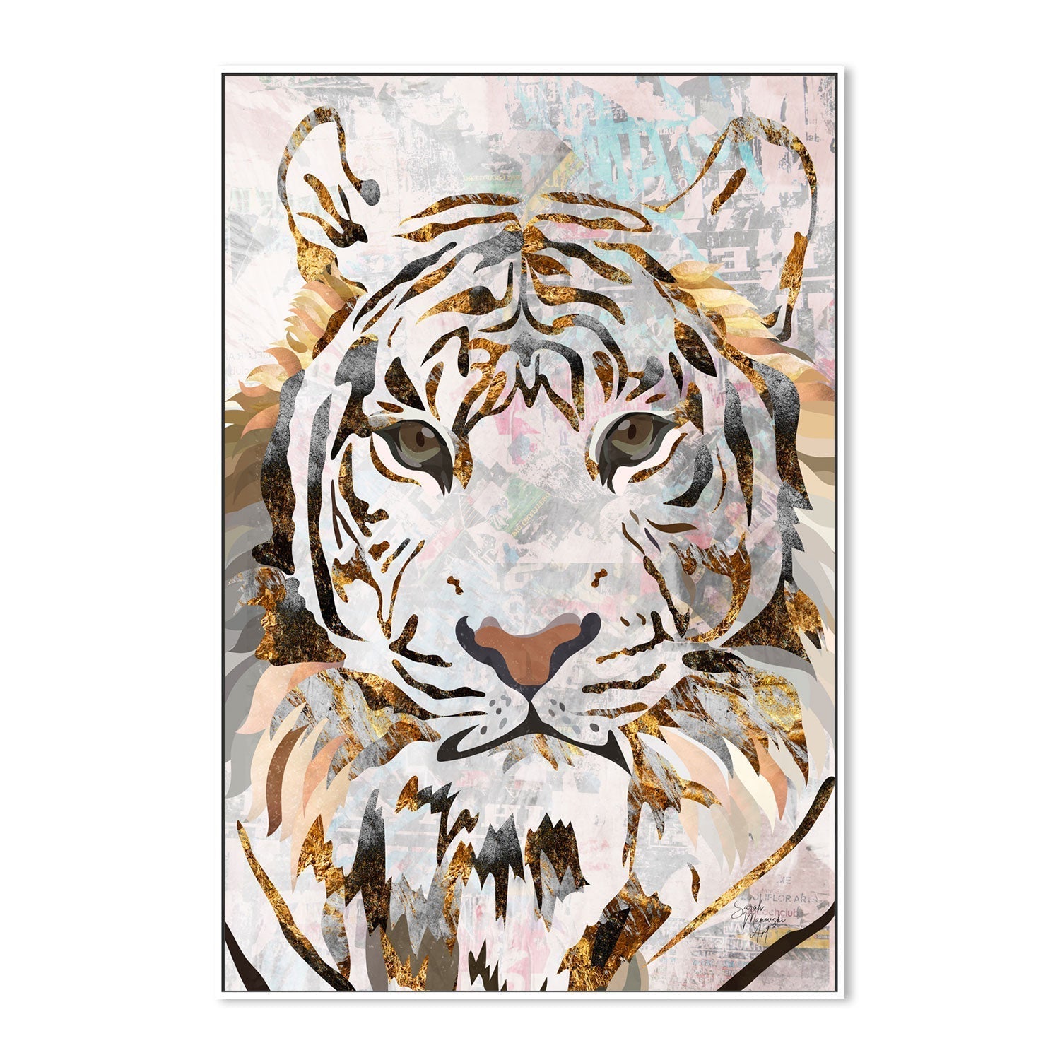 wall-art-print-canvas-poster-framed-Grunge Tiger , By Sarah Manovski-GIOIA-WALL-ART