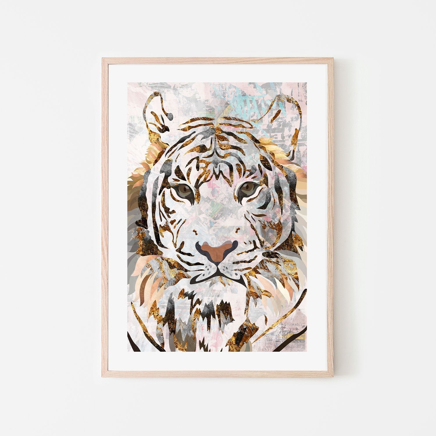 wall-art-print-canvas-poster-framed-Grunge Tiger , By Sarah Manovski-GIOIA-WALL-ART