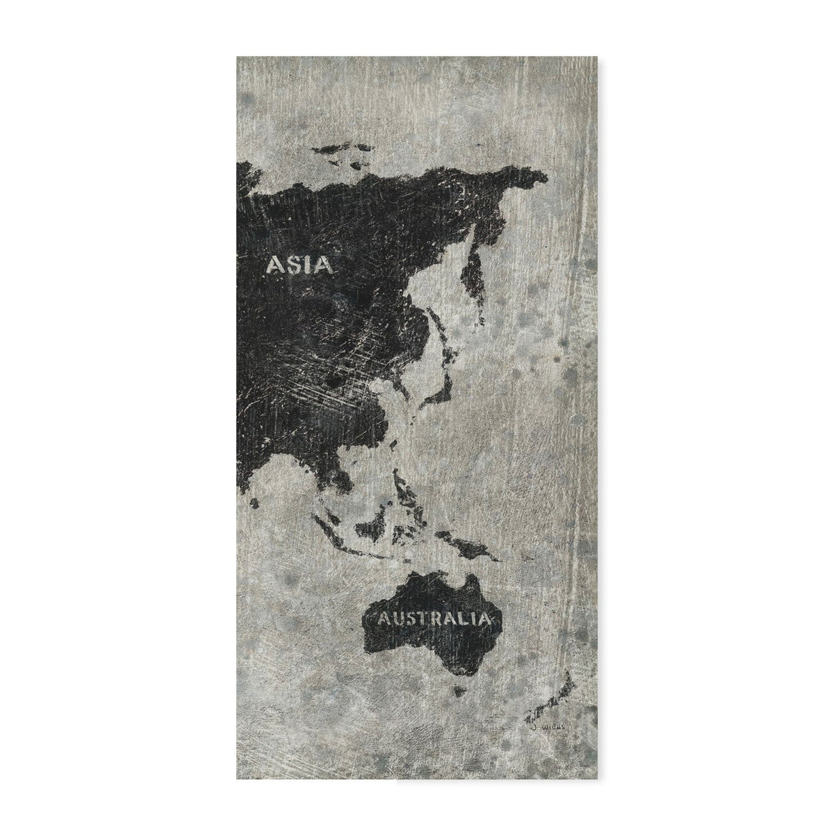 wall-art-print-canvas-poster-framed-Grunge World Map, Set of 3-by-James Wiens-Gioia Wall Art