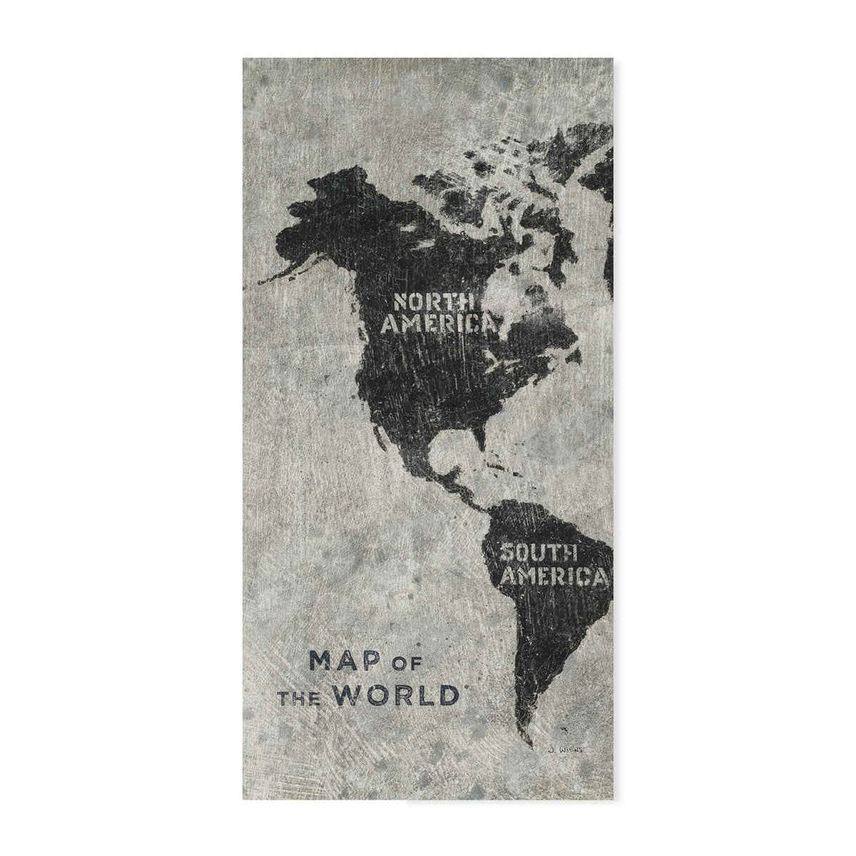 wall-art-print-canvas-poster-framed-Grunge World Map, Set of 3-by-James Wiens-Gioia Wall Art