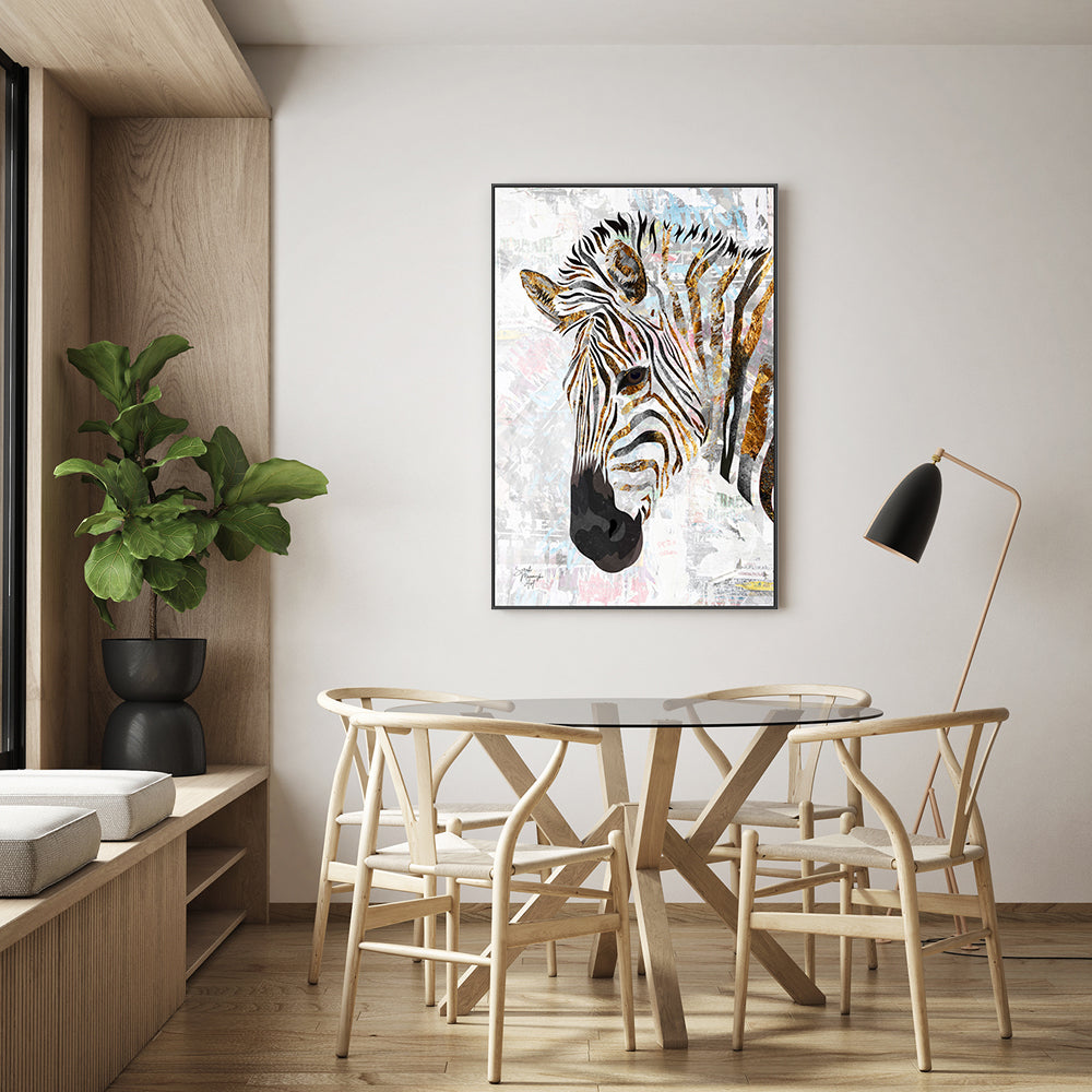 wall-art-print-canvas-poster-framed-Grunge Zebra , By Sarah Manovski-GIOIA-WALL-ART