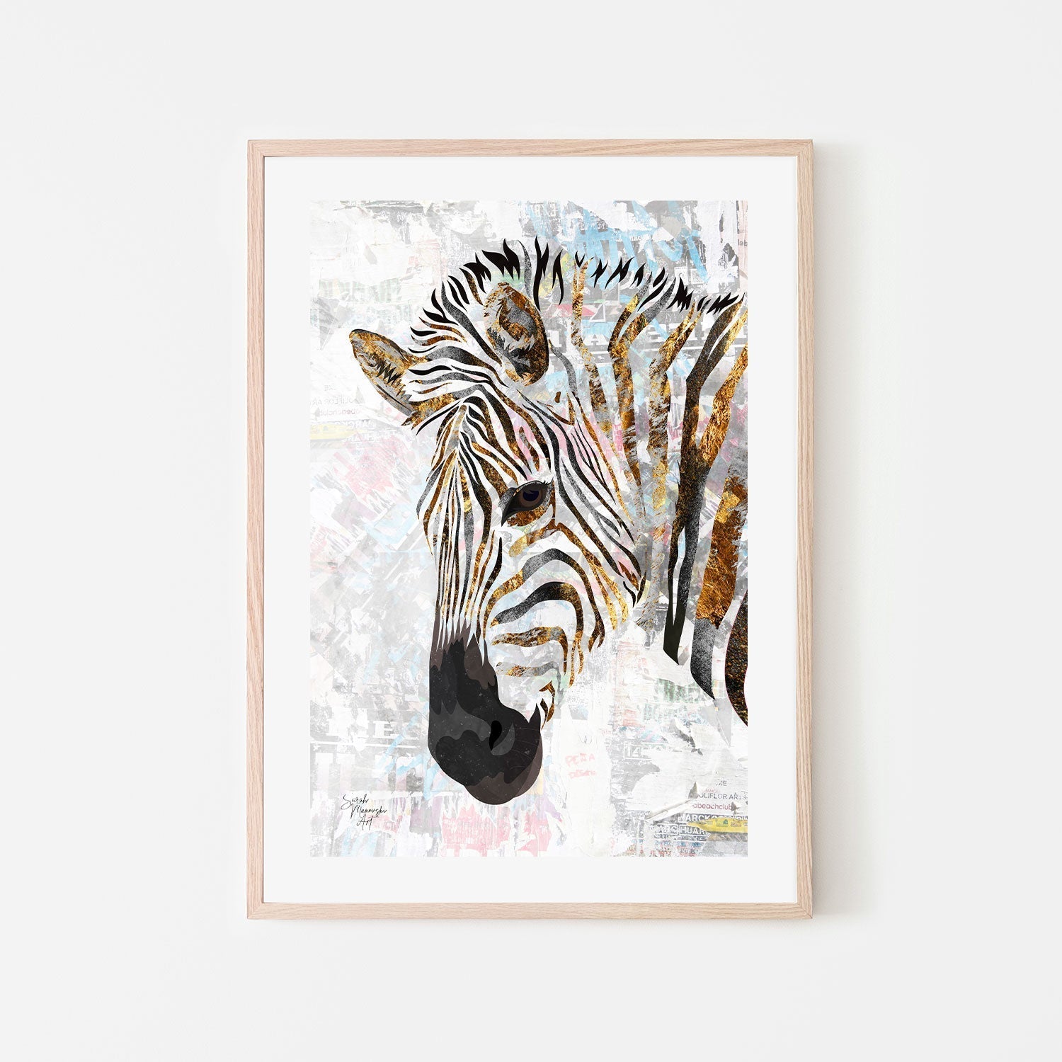 wall-art-print-canvas-poster-framed-Grunge Zebra , By Sarah Manovski-GIOIA-WALL-ART