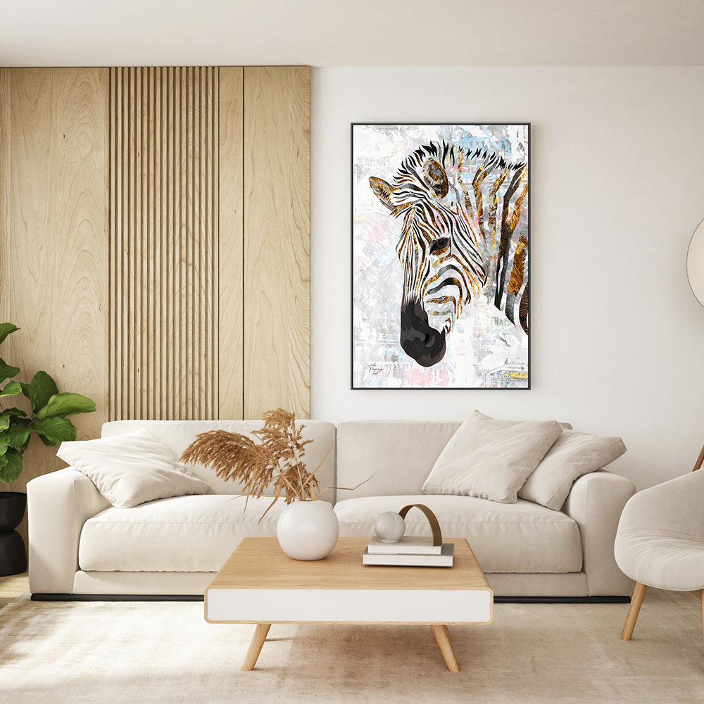 wall-art-print-canvas-poster-framed-Grunge Zebra , By Sarah Manovski-GIOIA-WALL-ART