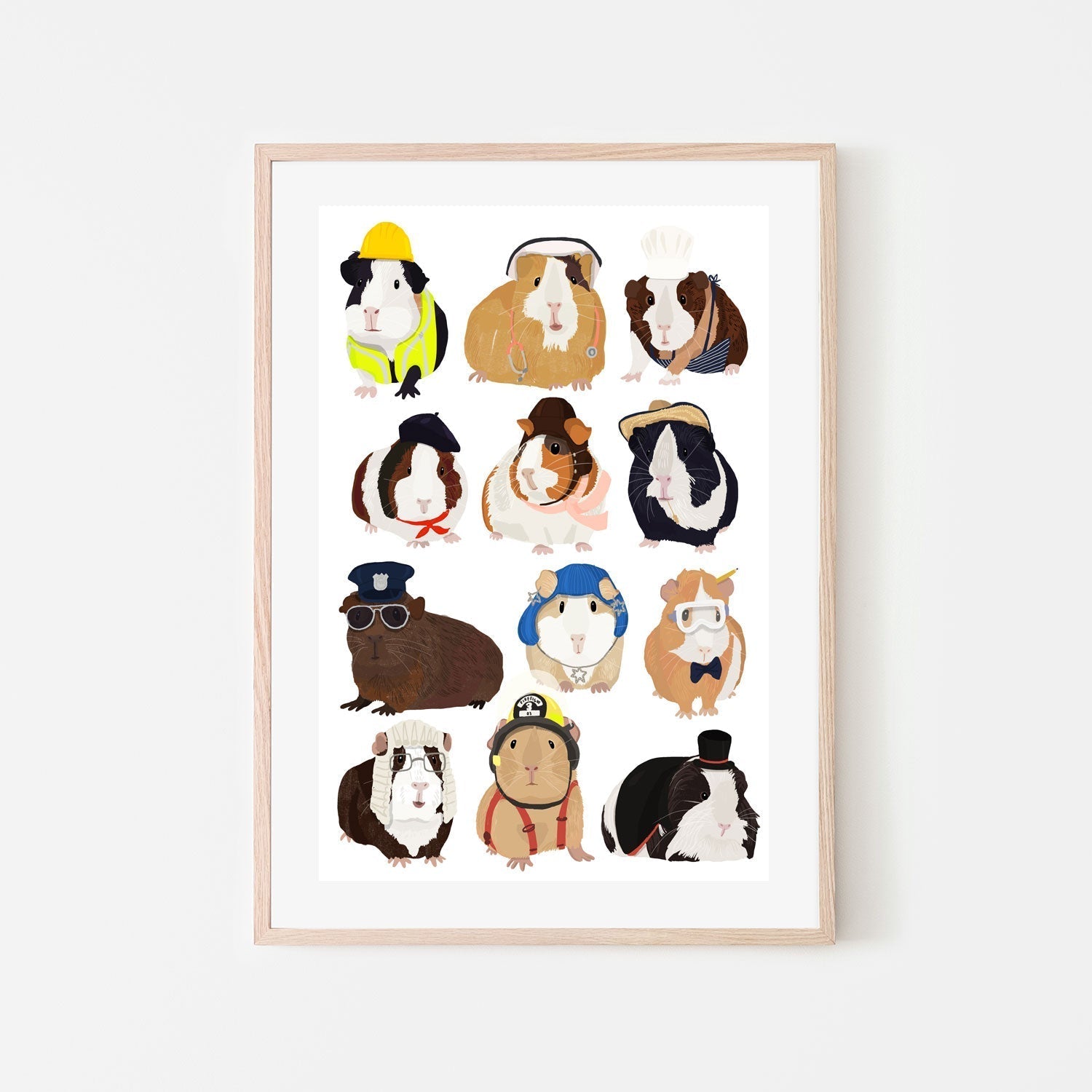 wall-art-print-canvas-poster-framed-Guinea Pig Working, By Hanna Melin-GIOIA-WALL-ART