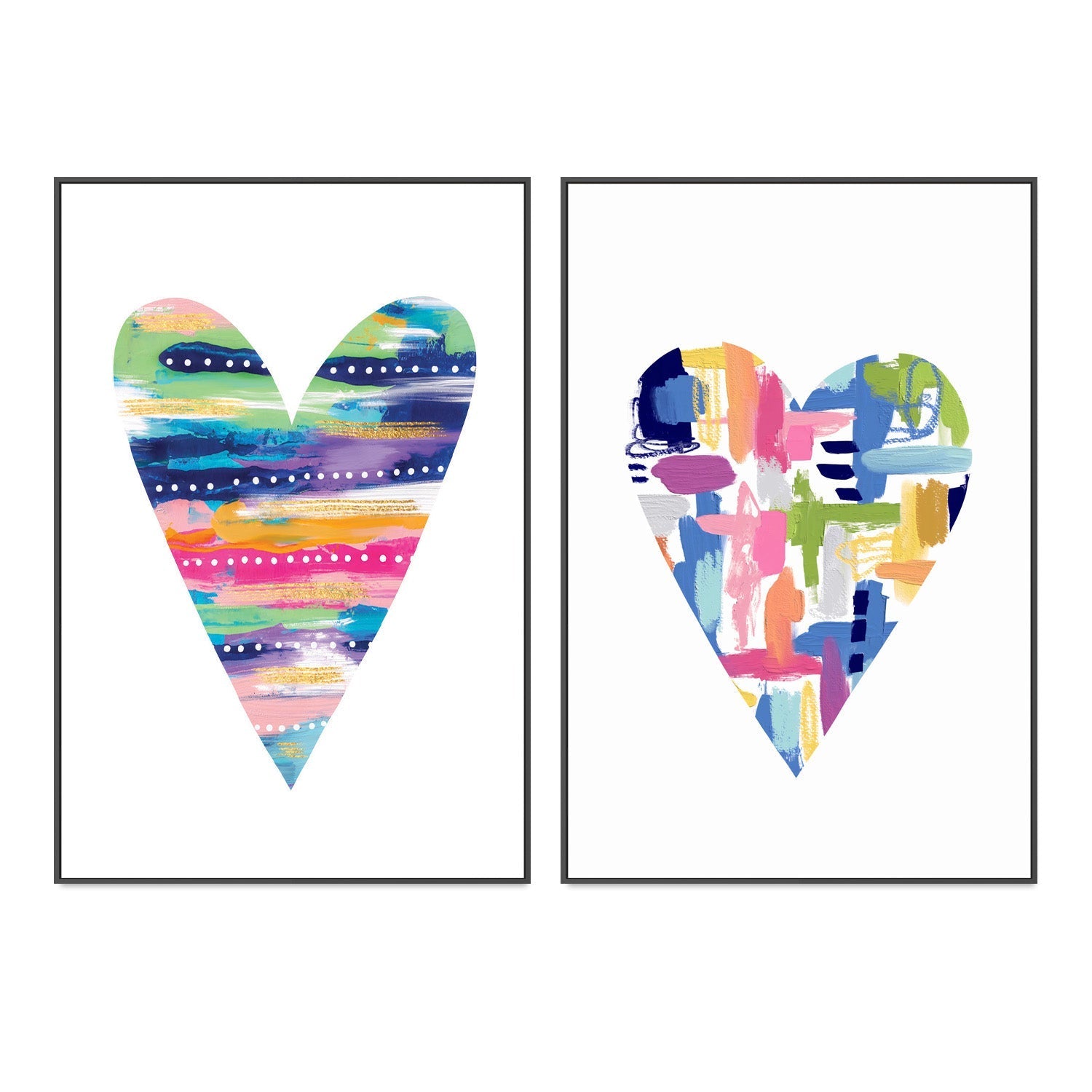 wall-art-print-canvas-poster-framed-Heart, Style B & C, Set of 2 , By Lisa Nohren-3