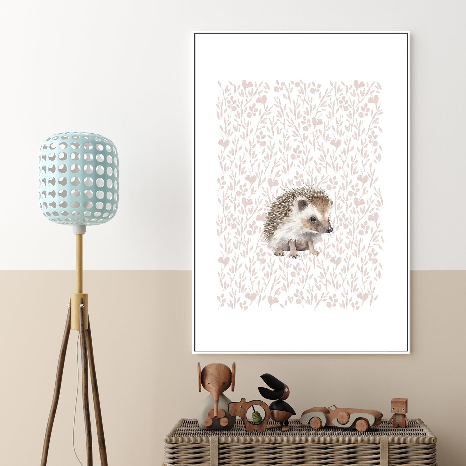 wall-art-print-canvas-poster-framed-Hedgehog Pattern , By At Viv Home Prints-2
