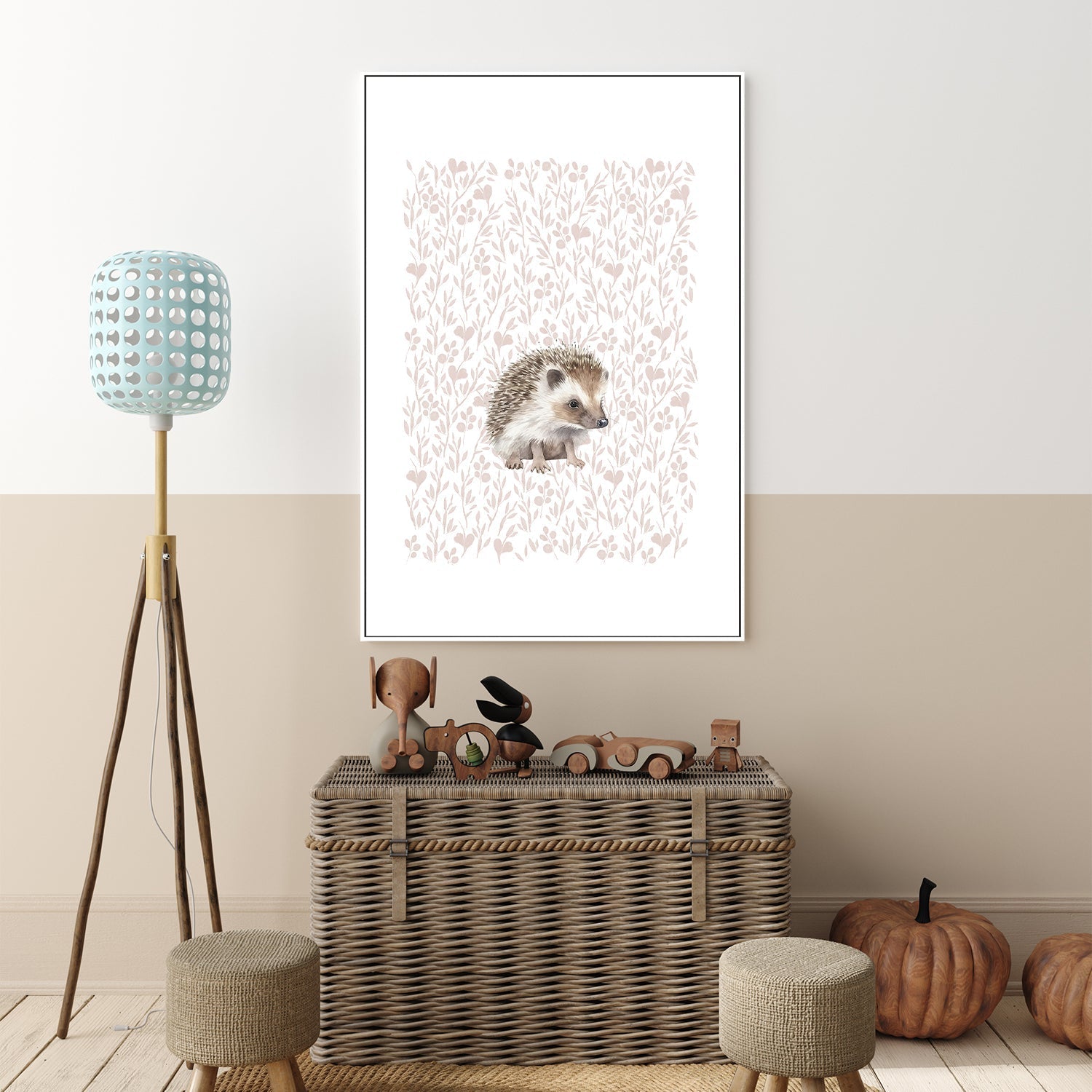 wall-art-print-canvas-poster-framed-Hedgehog Pattern , By At Viv Home Prints-7