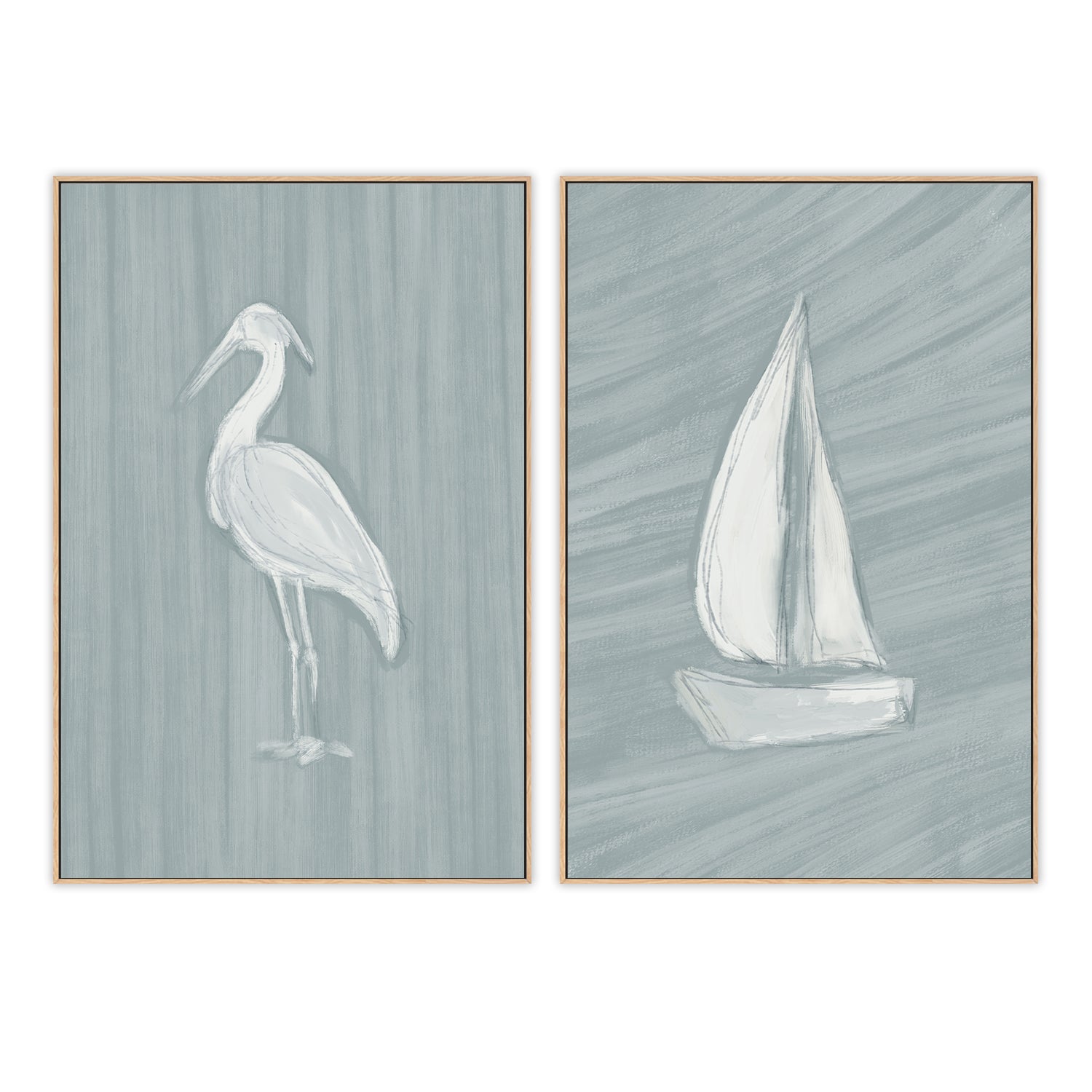 wall-art-print-canvas-poster-framed-Heron-Sailboat , Set Of 2, By Jetty Home , By Jetty Home-4