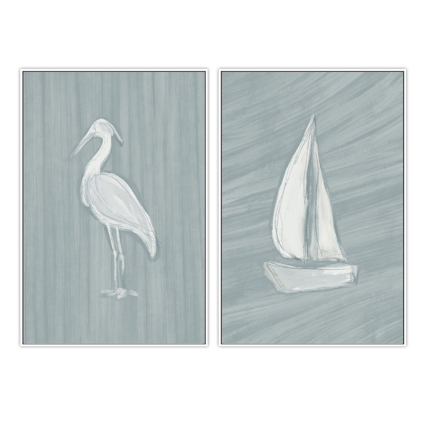 wall-art-print-canvas-poster-framed-Heron-Sailboat , Set Of 2, By Jetty Home , By Jetty Home-5