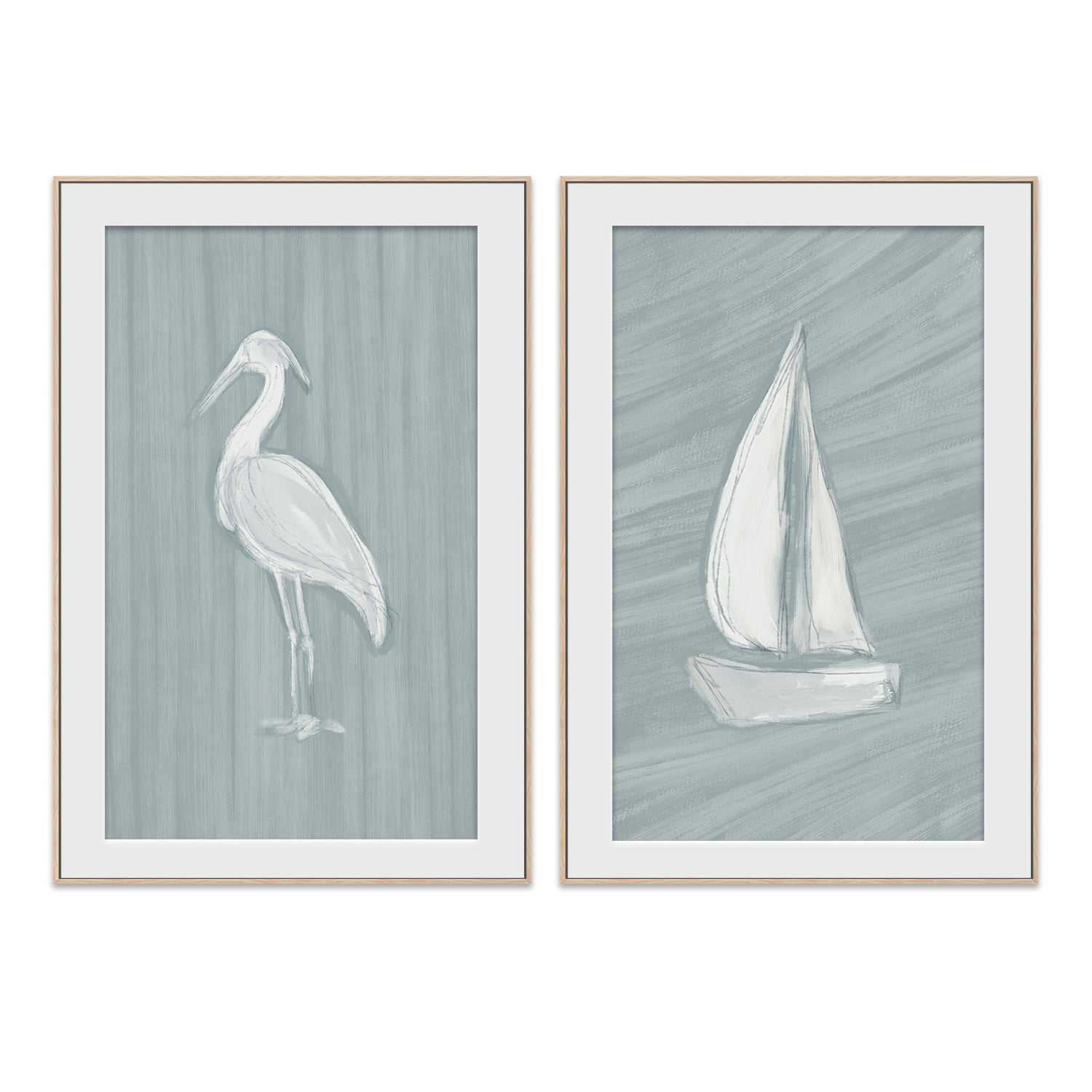 wall-art-print-canvas-poster-framed-Heron-Sailboat , Set Of 2, By Jetty Home , By Jetty Home-6