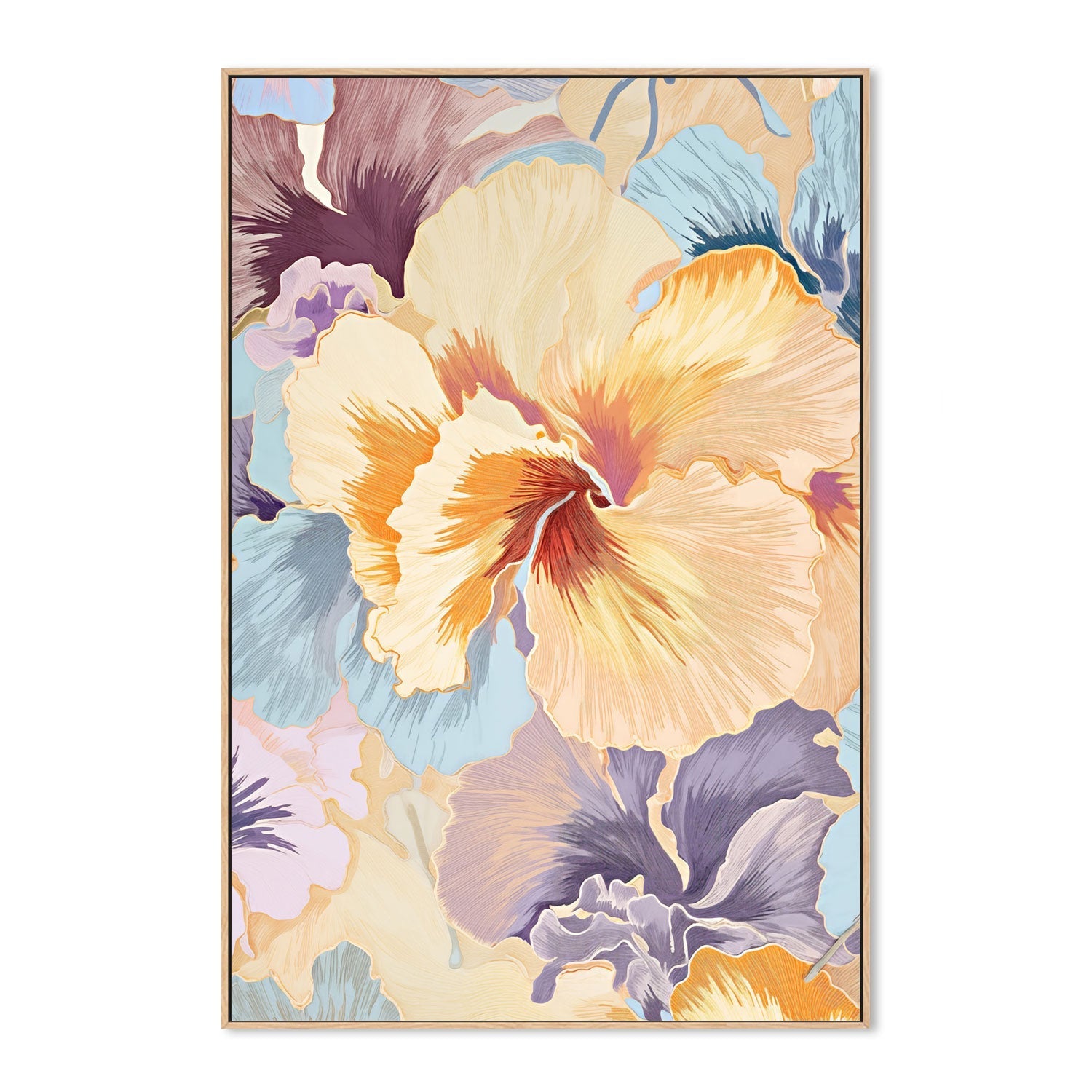 wall-art-print-canvas-poster-framed-Hibiscus Swirl , By Unratio-4