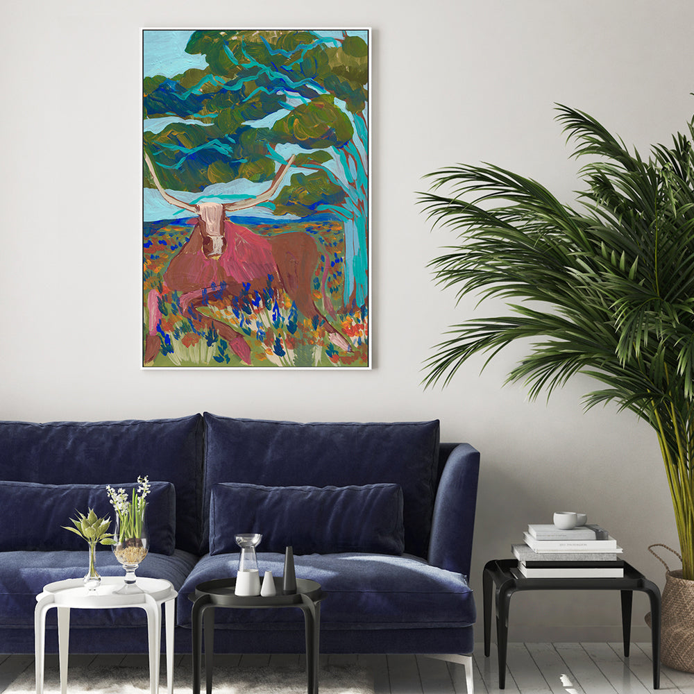 wall-art-print-canvas-poster-framed-High Land Cow , By Eleanor Baker-2