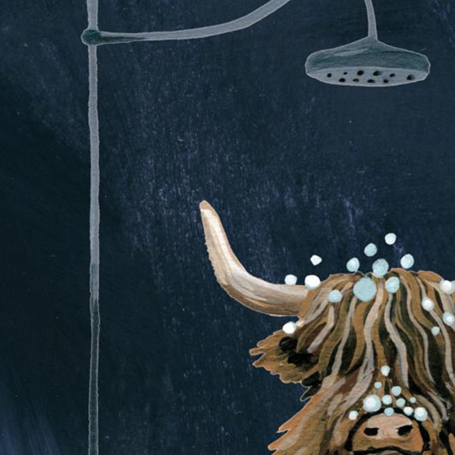 wall-art-print-canvas-poster-framed-Highland Cow in Tub Texture Dark-10
