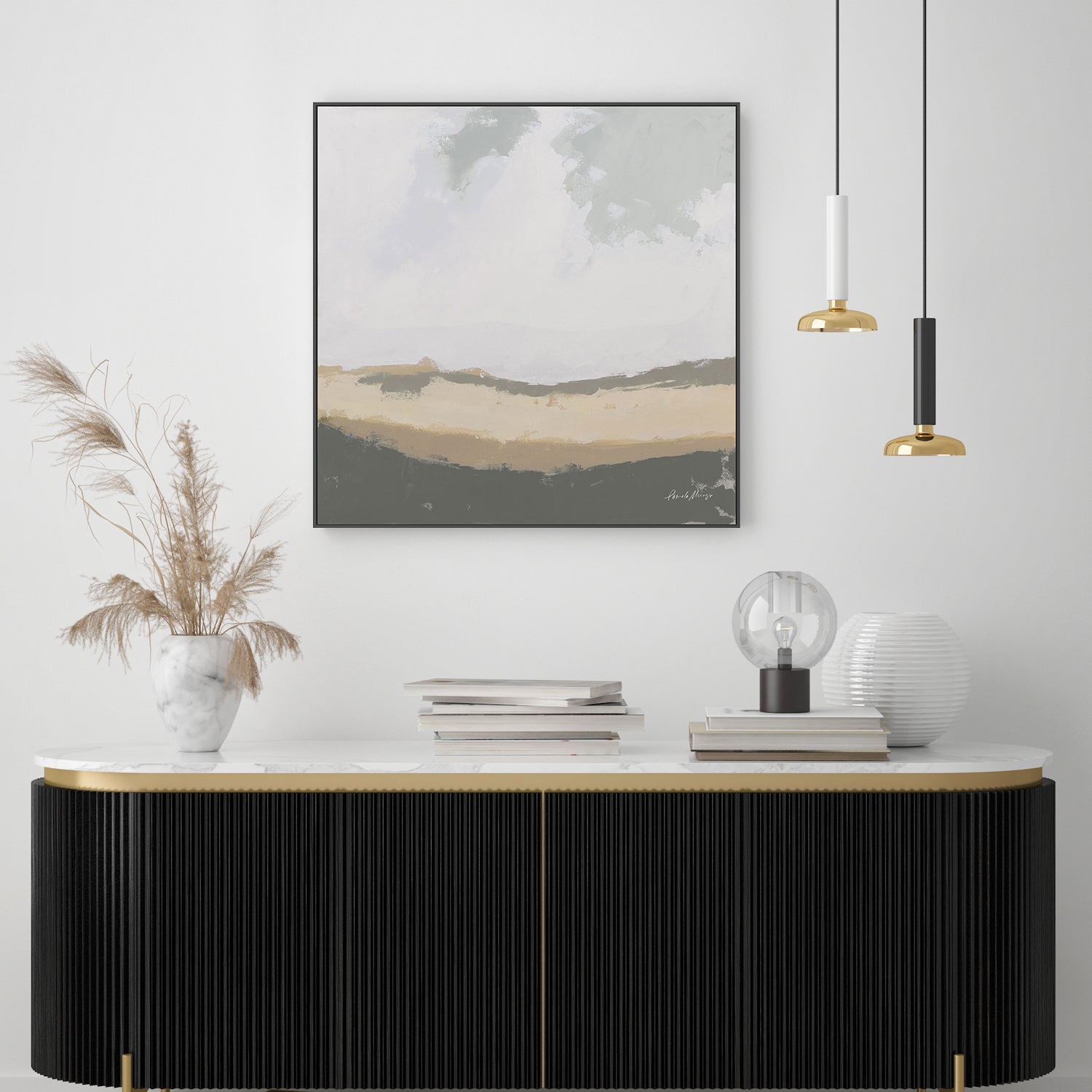 wall-art-print-canvas-poster-framed-Hills Beyond Hills Neutral-by-Pamela Munger-Gioia Wall Art