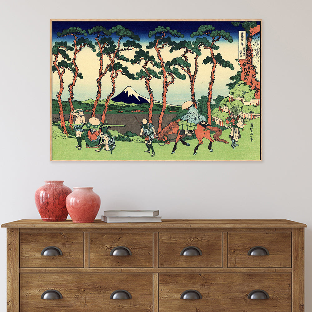 wall-art-print-canvas-poster-framed-Hodogaya on the Tokaido-by-Katsushika Hokusai-Gioia Wall Art