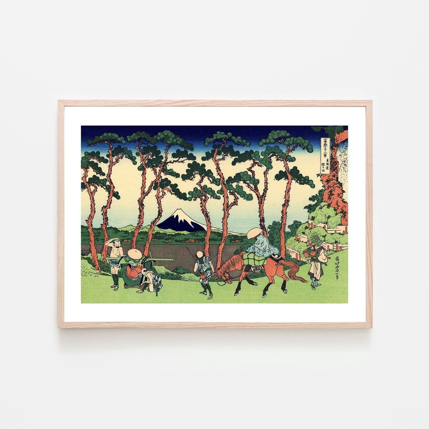 wall-art-print-canvas-poster-framed-Hodogaya on the Tokaido-by-Katsushika Hokusai-Gioia Wall Art