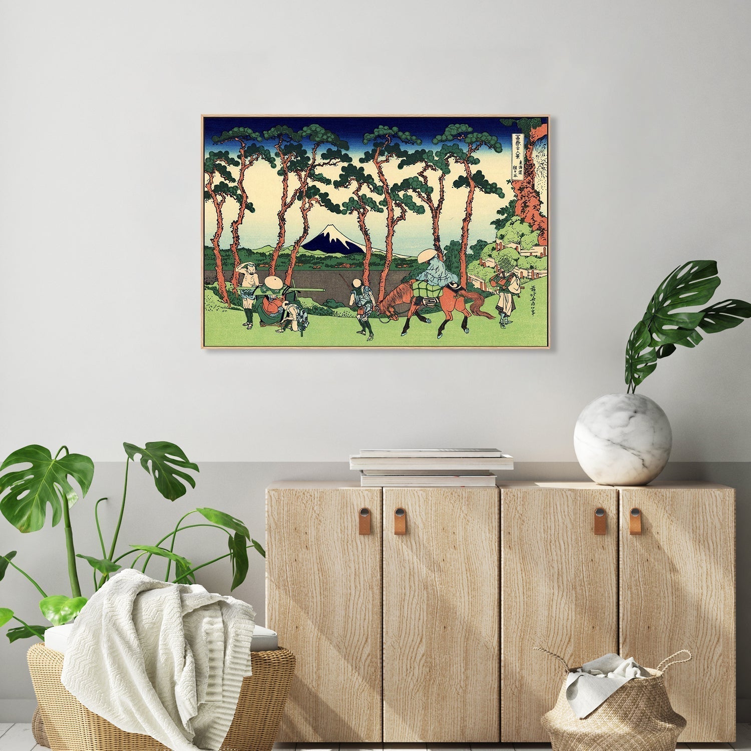 wall-art-print-canvas-poster-framed-Hodogaya on the Tokaido-by-Katsushika Hokusai-Gioia Wall Art