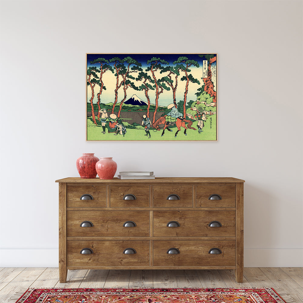 wall-art-print-canvas-poster-framed-Hodogaya on the Tokaido-by-Katsushika Hokusai-Gioia Wall Art