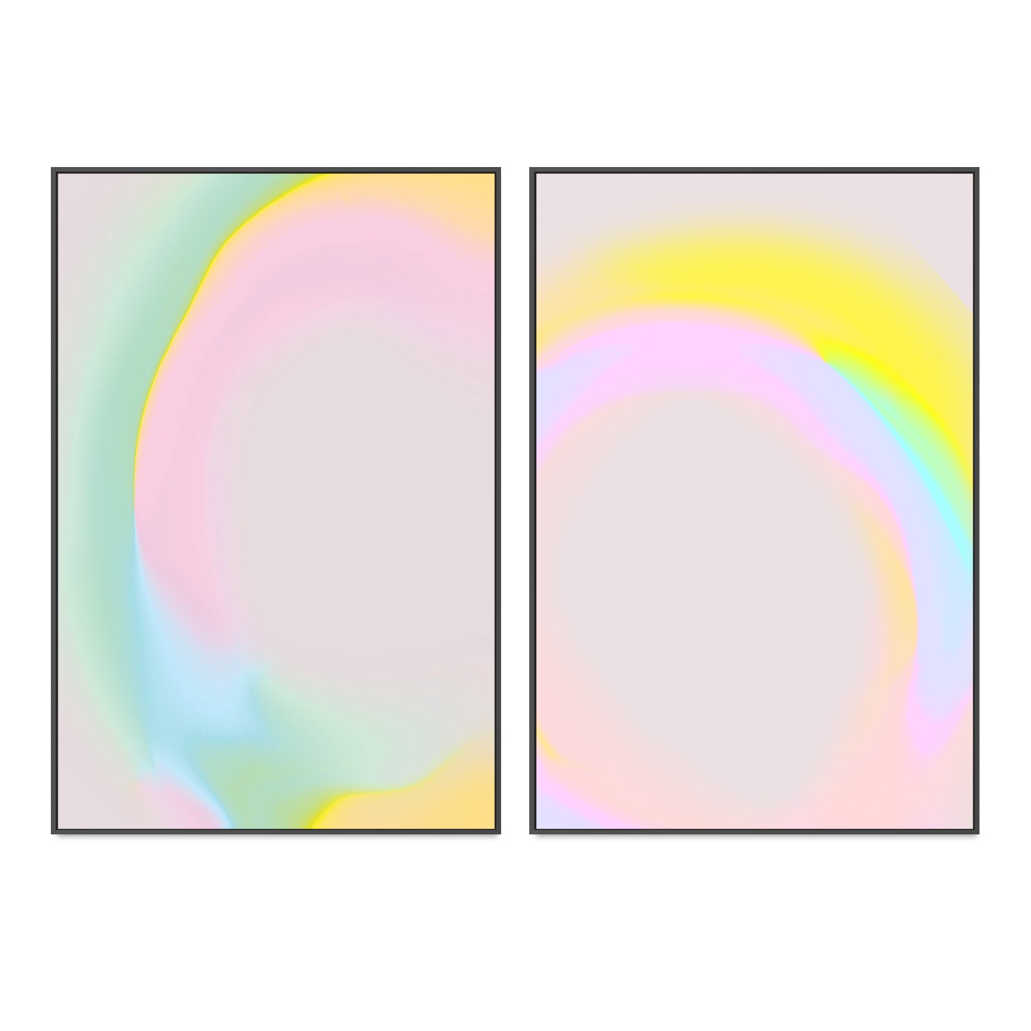 wall-art-print-canvas-poster-framed-Holographic Dream, Style A & B, Set Of 2 , By Treechild-GIOIA-WALL-ART