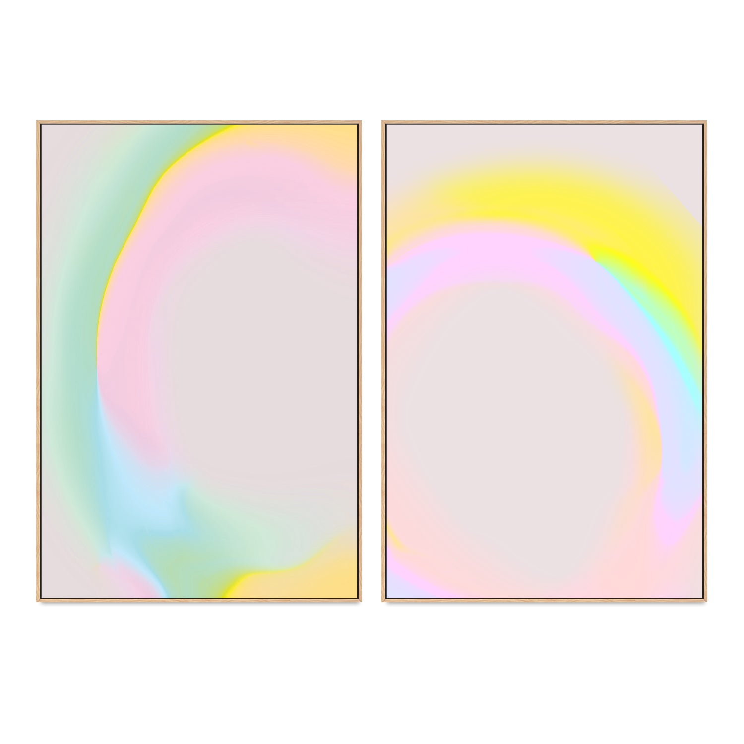 wall-art-print-canvas-poster-framed-Holographic Dream, Style A & B, Set Of 2 , By Treechild-GIOIA-WALL-ART
