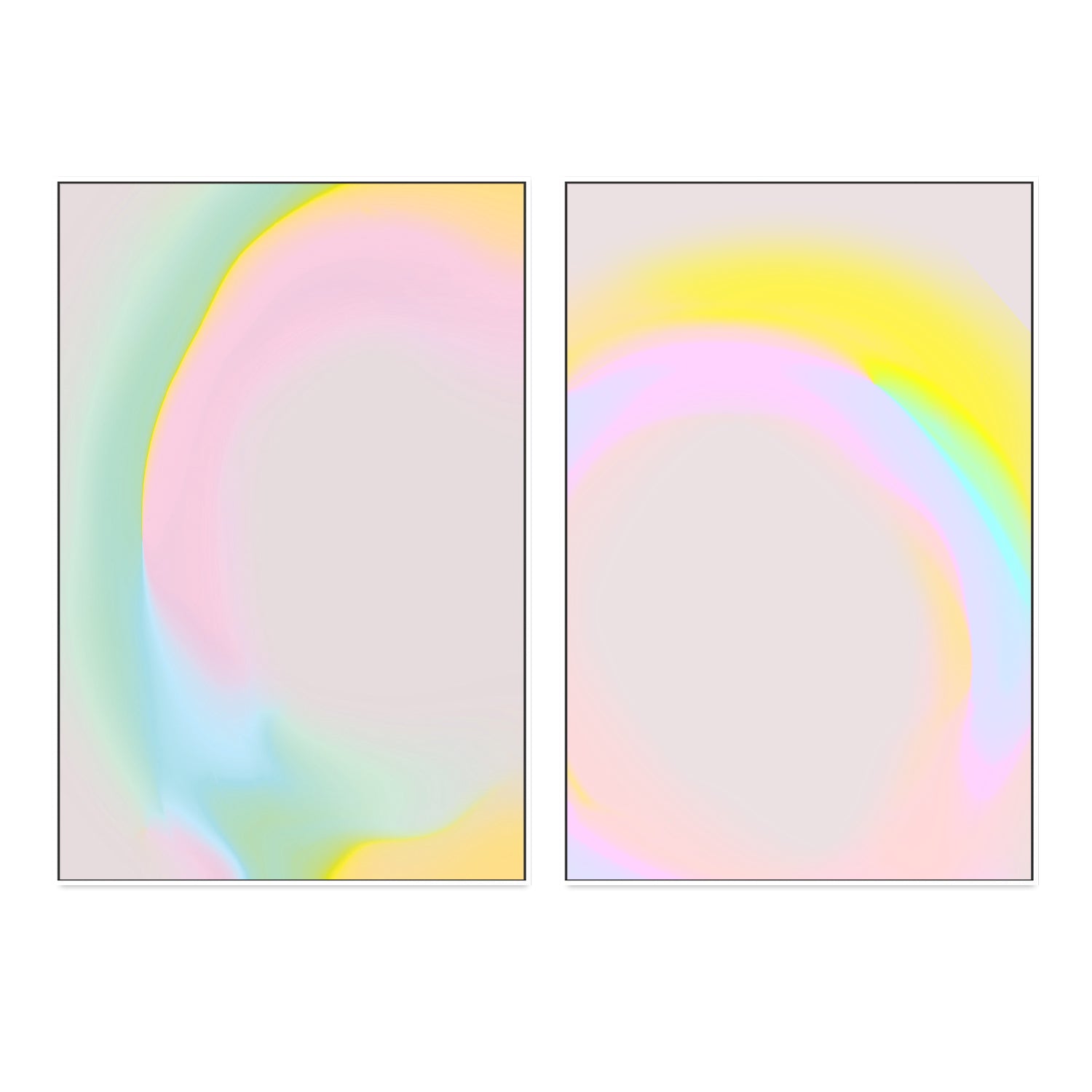 wall-art-print-canvas-poster-framed-Holographic Dream, Style A & B, Set Of 2 , By Treechild-GIOIA-WALL-ART