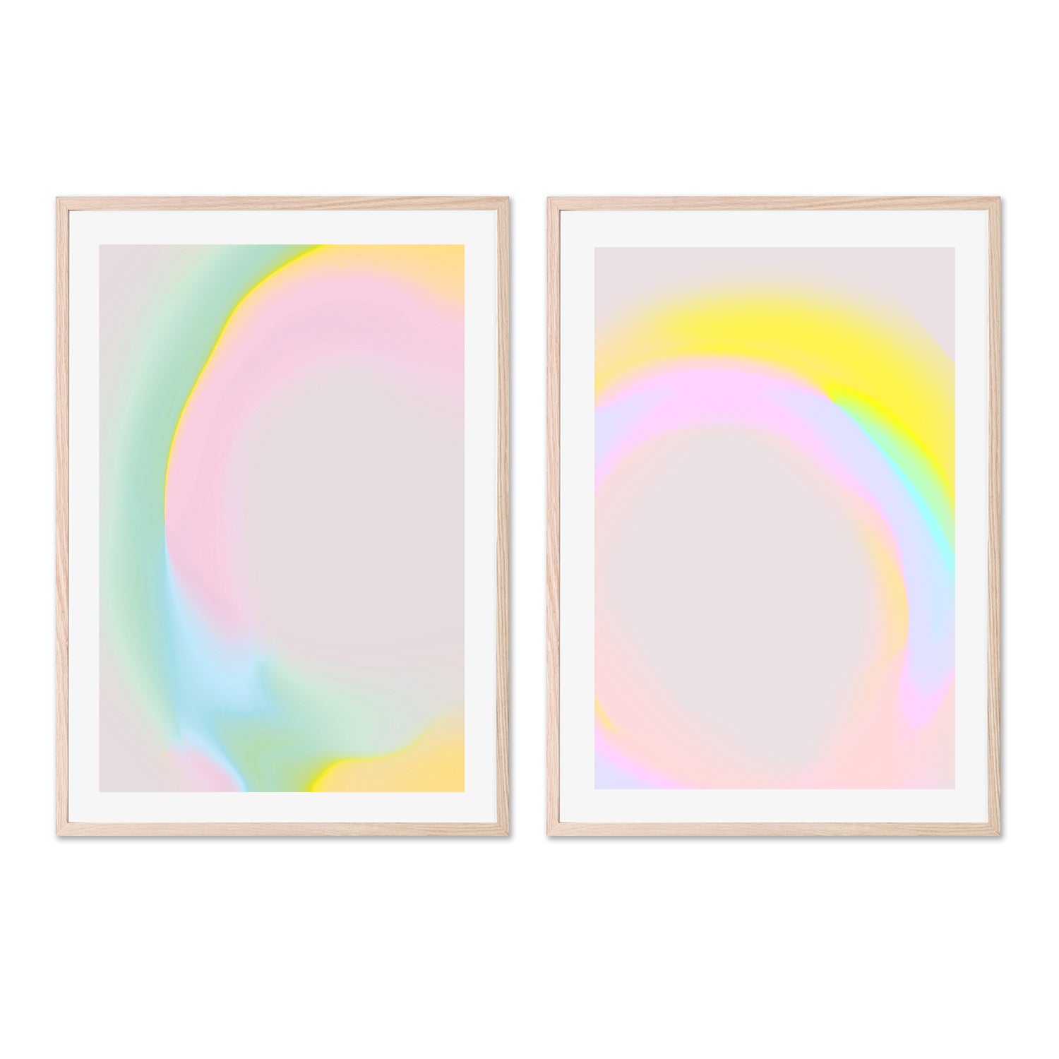 wall-art-print-canvas-poster-framed-Holographic Dream, Style A & B, Set Of 2 , By Treechild-GIOIA-WALL-ART