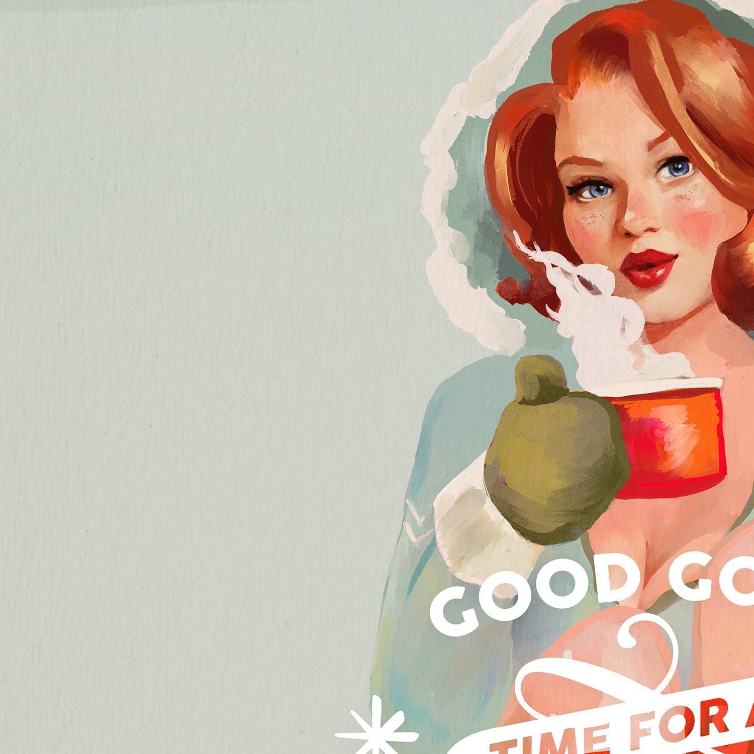 wall-art-print-canvas-poster-framed-Hot Toddy Redhead Vintage Winter Cocktail Art-10