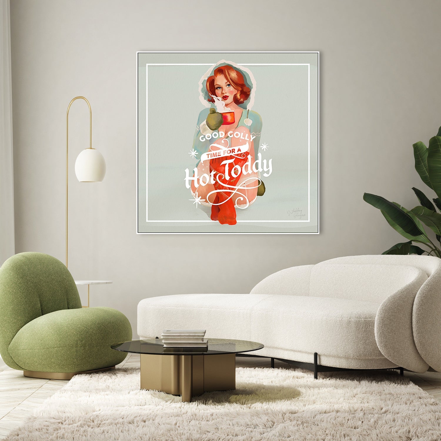 wall-art-print-canvas-poster-framed-Hot Toddy Redhead Vintage Winter Cocktail Art-9