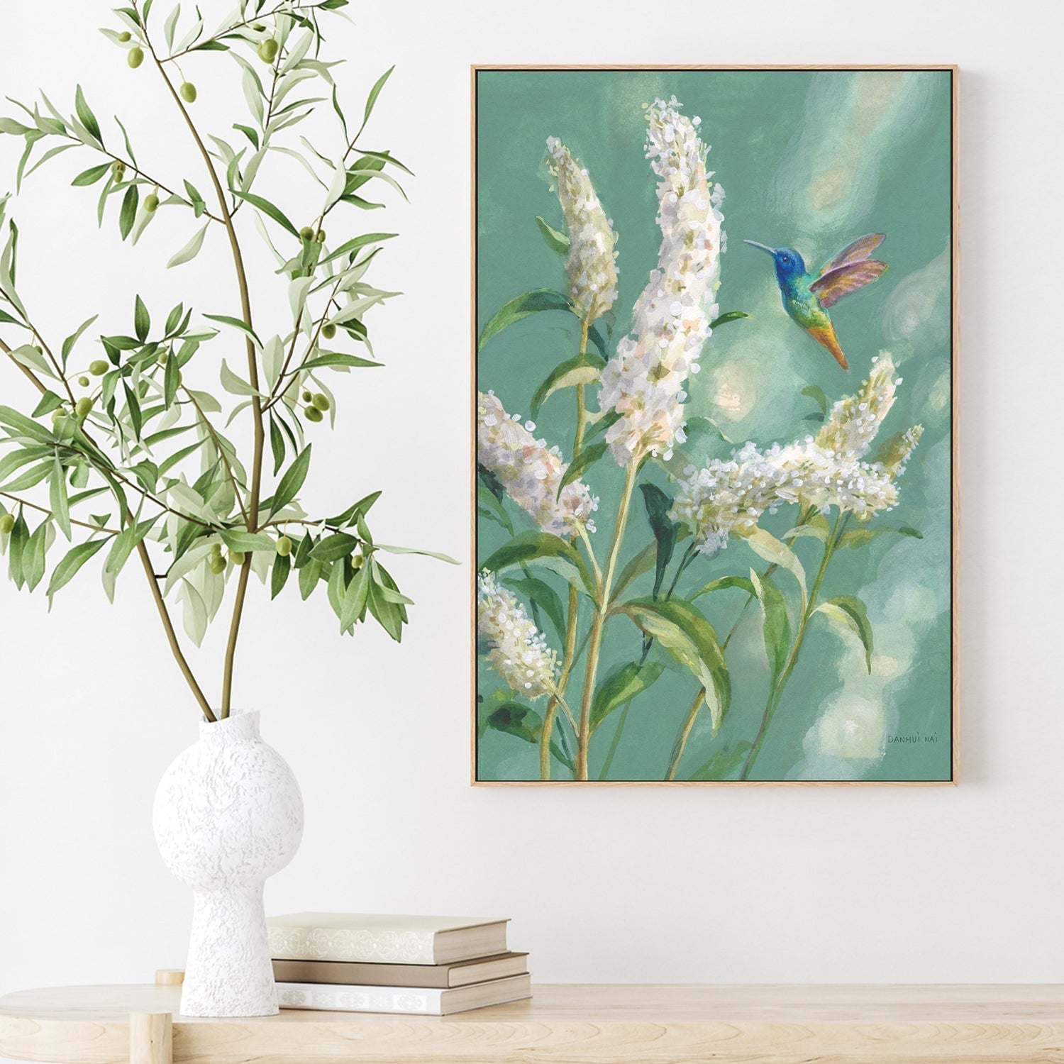 wall-art-print-canvas-poster-framed-Hummingbird Spring, Style A-by-Danhui Nai-Gioia Wall Art