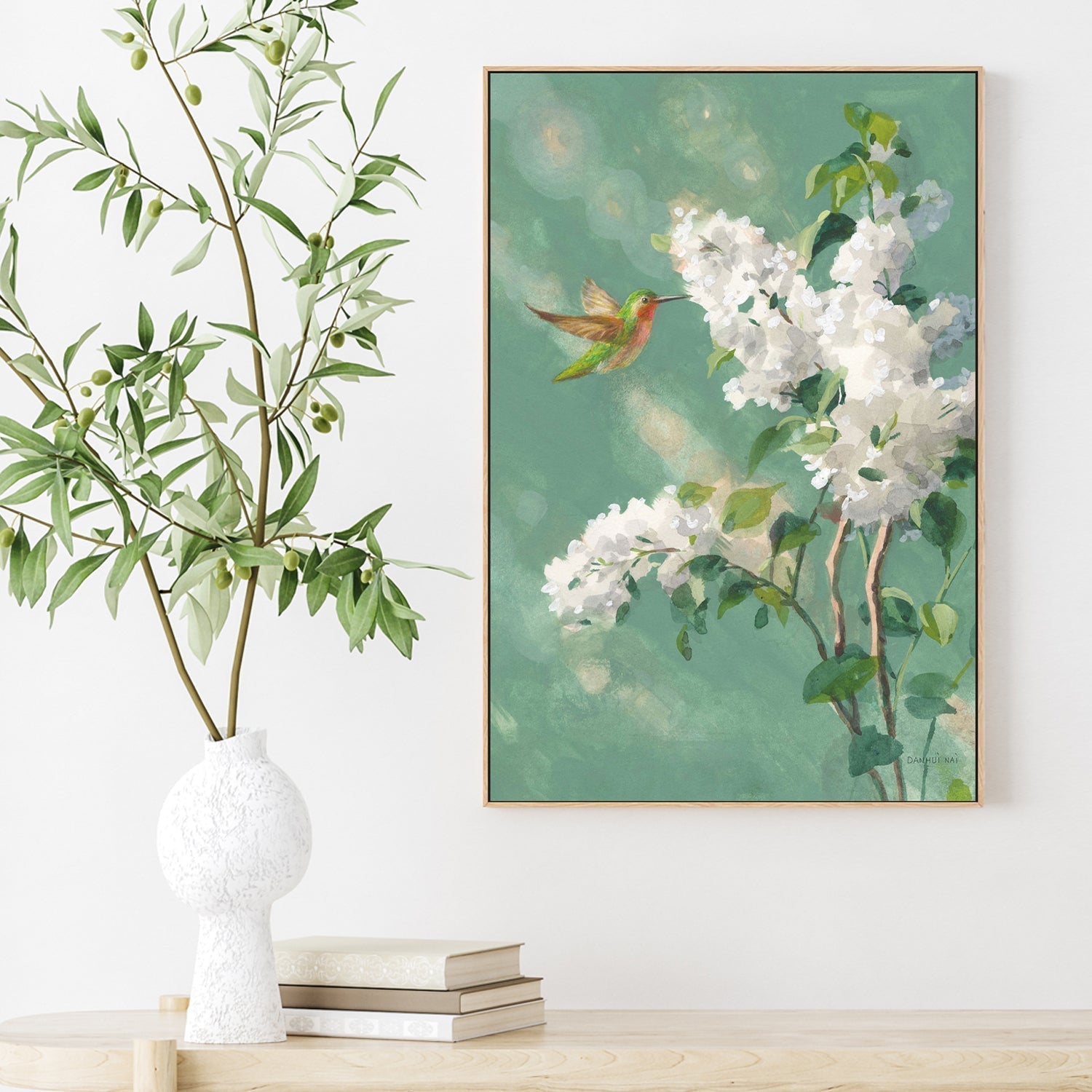 wall-art-print-canvas-poster-framed-Hummingbird Spring, Style B-by-Danhui Nai-Gioia Wall Art