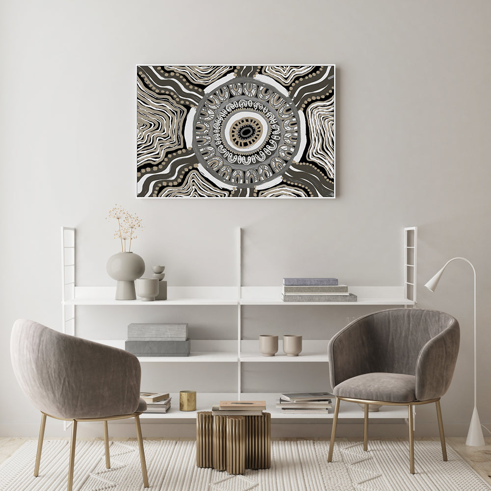 wall-art-print-canvas-poster-framed-I am female, Shelter, Brown And Grey Tones , By Leah Cummins-7
