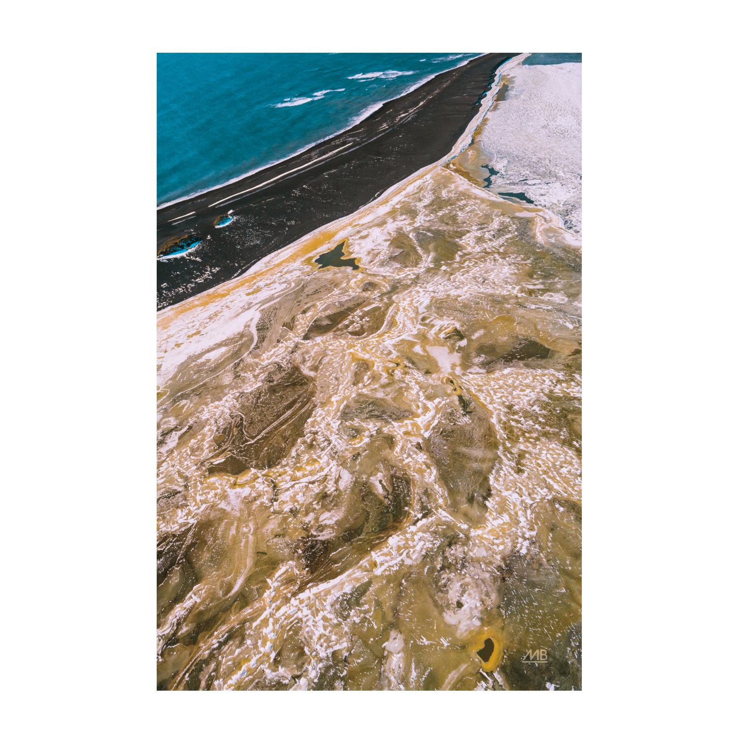 wall-art-print-canvas-poster-framed-Iceland From Above, Style A , By Max Blakesberg Studios-1