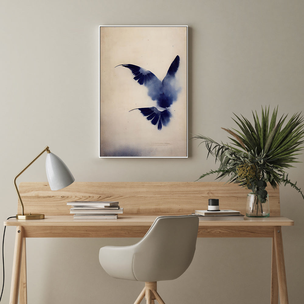 wall-art-print-canvas-poster-framed-Indigo Bird , By Treechild-GIOIA-WALL-ART