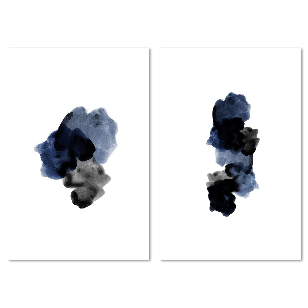 wall-art-print-canvas-poster-framed-Indigo Black, Set Of 2-by-Danushka Abeygoda-Gioia Wall Art
