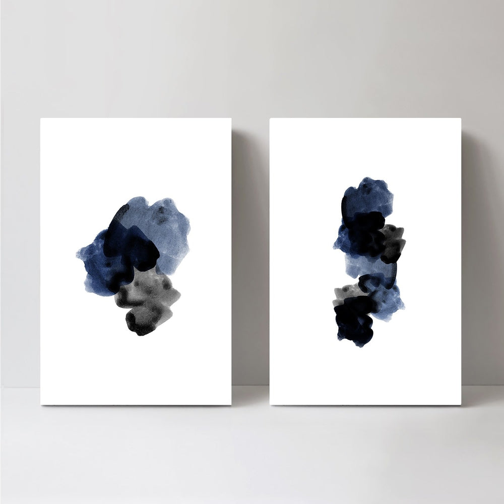 wall-art-print-canvas-poster-framed-Indigo Black, Set Of 2-by-Danushka Abeygoda-Gioia Wall Art
