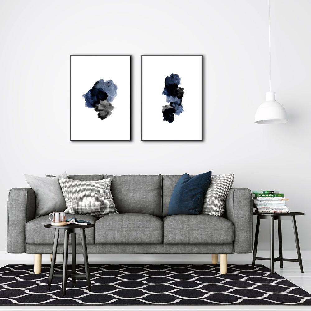 wall-art-print-canvas-poster-framed-Indigo Black, Set Of 2-by-Danushka Abeygoda-Gioia Wall Art
