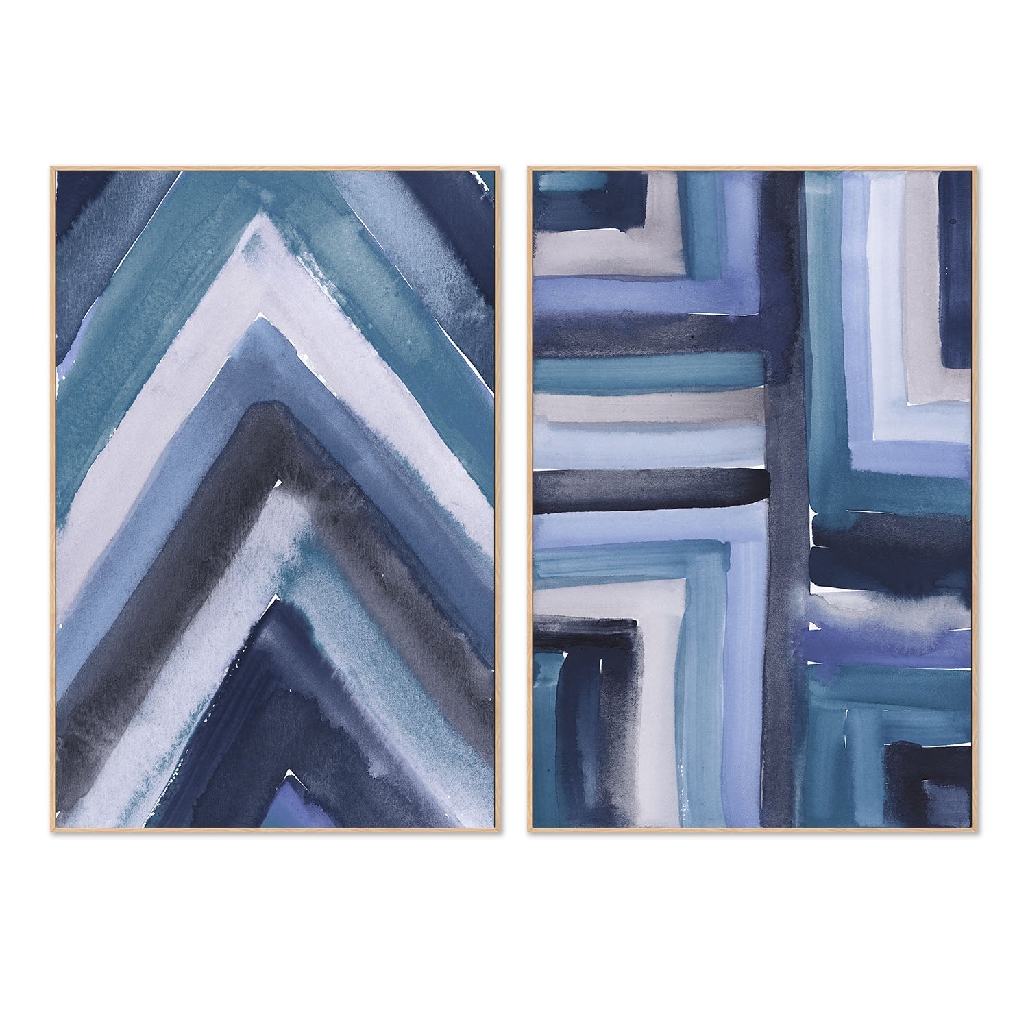 wall-art-print-canvas-poster-framed-Indigo River, Style A & B, Set Of 2 , By Aubrey-4