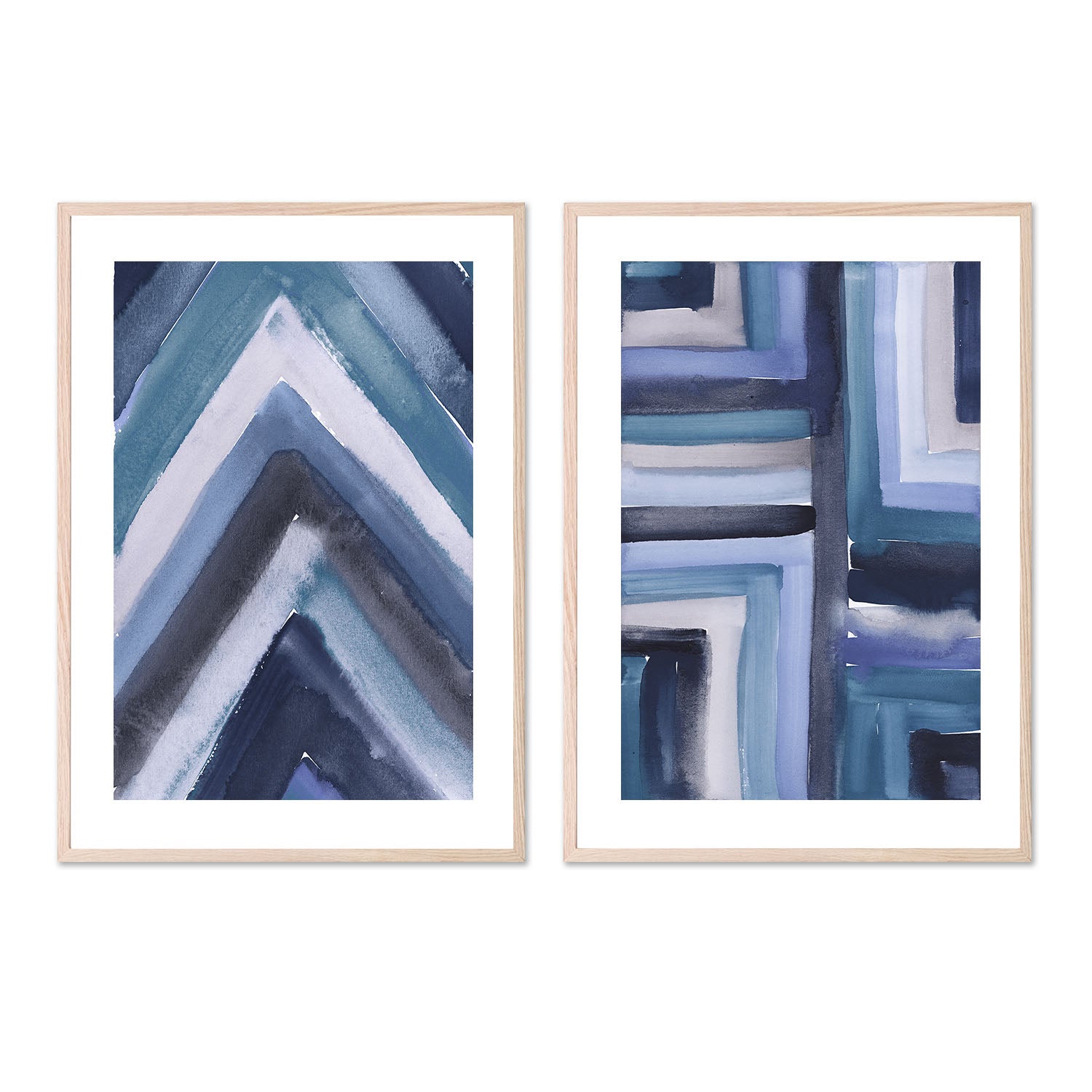 wall-art-print-canvas-poster-framed-Indigo River, Style A & B, Set Of 2 , By Aubrey-6