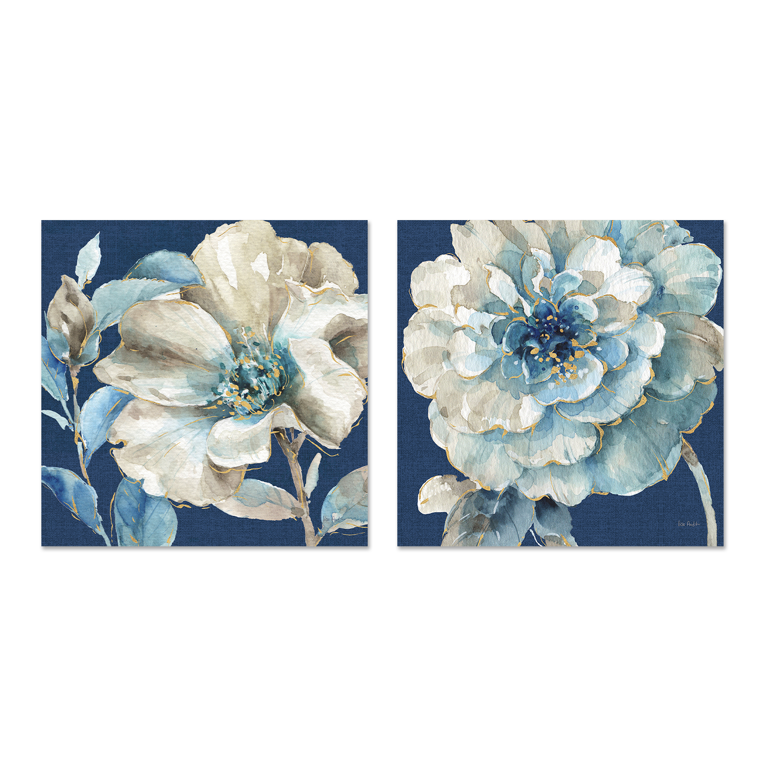 wall-art-print-canvas-poster-framed-Indigold Navy, Style A & B, Set Of 2 , By Lisa Audit-GIOIA-WALL-ART