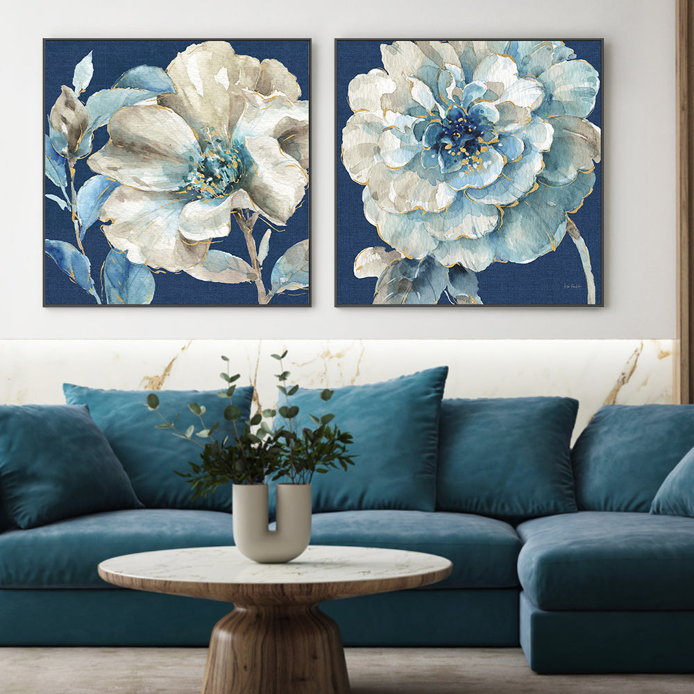 wall-art-print-canvas-poster-framed-Indigold Navy, Style A & B, Set Of 2 , By Lisa Audit-GIOIA-WALL-ART