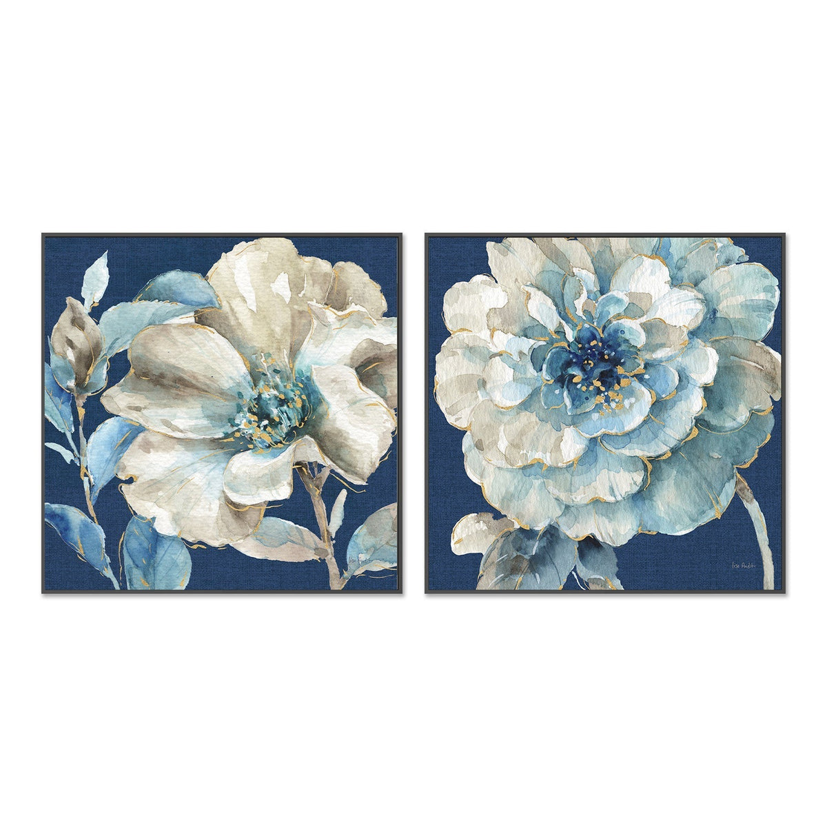 wall-art-print-canvas-poster-framed-Indigold Navy, Style A & B, Set Of 2 , By Lisa Audit-GIOIA-WALL-ART