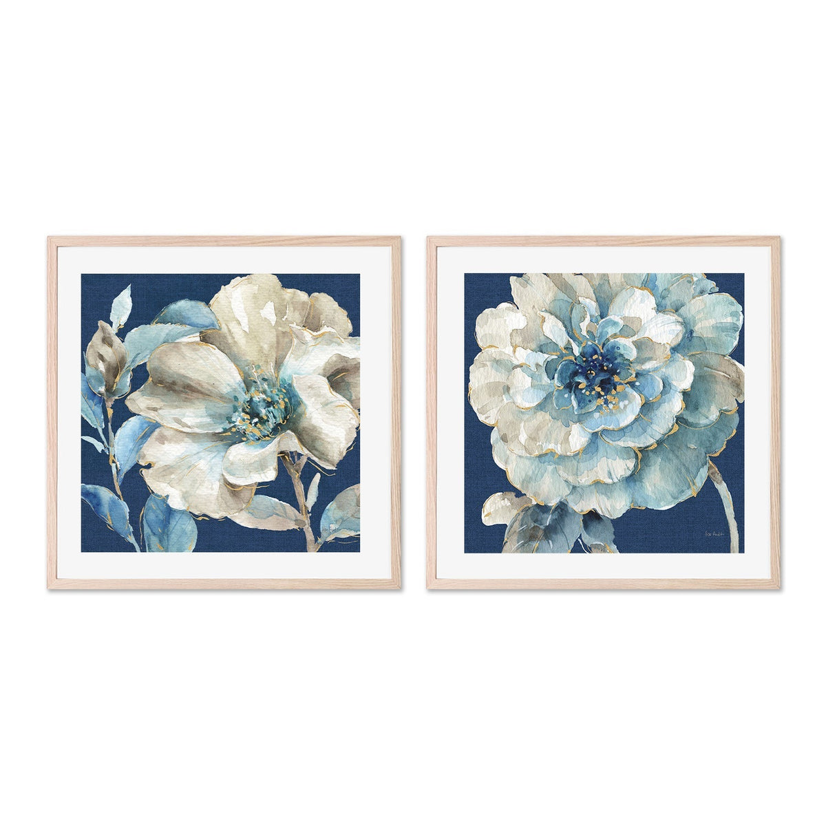 wall-art-print-canvas-poster-framed-Indigold Navy, Style A & B, Set Of 2 , By Lisa Audit-GIOIA-WALL-ART