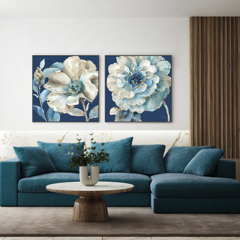wall-art-print-canvas-poster-framed-Indigold Navy, Style A & B, Set Of 2 , By Lisa Audit-GIOIA-WALL-ART