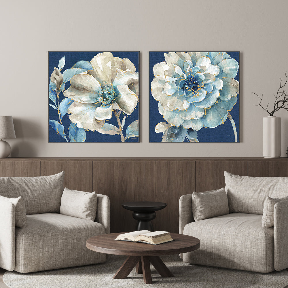 wall-art-print-canvas-poster-framed-Indigold Navy, Style A & B, Set Of 2 , By Lisa Audit-GIOIA-WALL-ART
